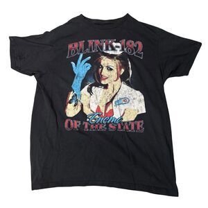 Retro Y2K Style Alt Emo Pop Punk Indie Grunge Skater Blink 182 Band T-Shirt L